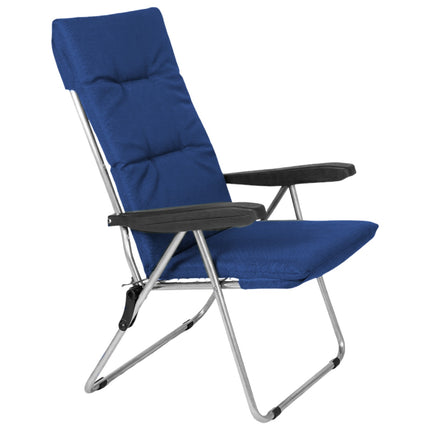 Sdraio Hawaii in Alluminio con Cuscino PVC Colorato 60x60x120h cm Made in Italy Blue navy Metal Far
