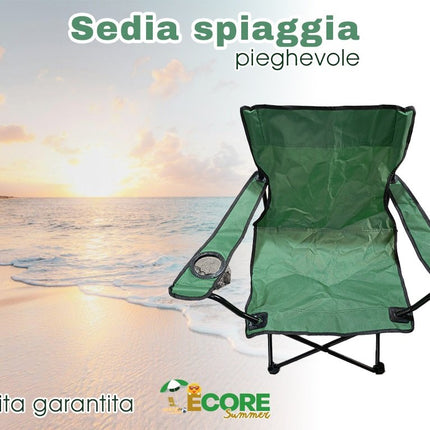 Poltrona Camping Pieghevole | Verde / Nero Verde Ecore Home