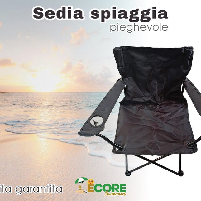 Poltrona Camping Pieghevole | Verde / Nero Nero Ecore Home
