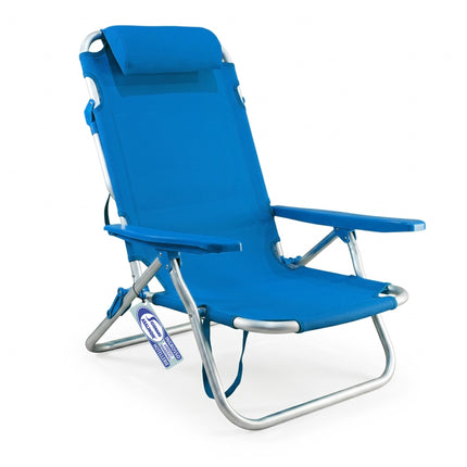 Spiaggina Pieghevole Alluminio Salvaspazio Mare Profilo Ultra Piatto Premium Blu Due Esse