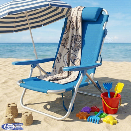 Spiaggina Pieghevole Alluminio Salvaspazio Mare Profilo Ultra Piatto Premium Due Esse