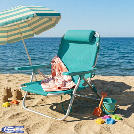Spiaggina Pieghevole Alluminio Salvaspazio Mare Profilo Ultra Piatto Premium Due Esse