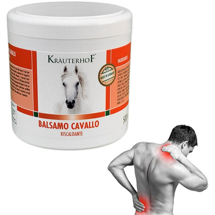 Kräuterhof Gel Naturale per Dolori Muscolari Articolari, Balsamo Cavallo per Uso Umano, 250 ml / 500 ml, Effetto Riscaldante, con Estratti Vegetali Kräuterhof