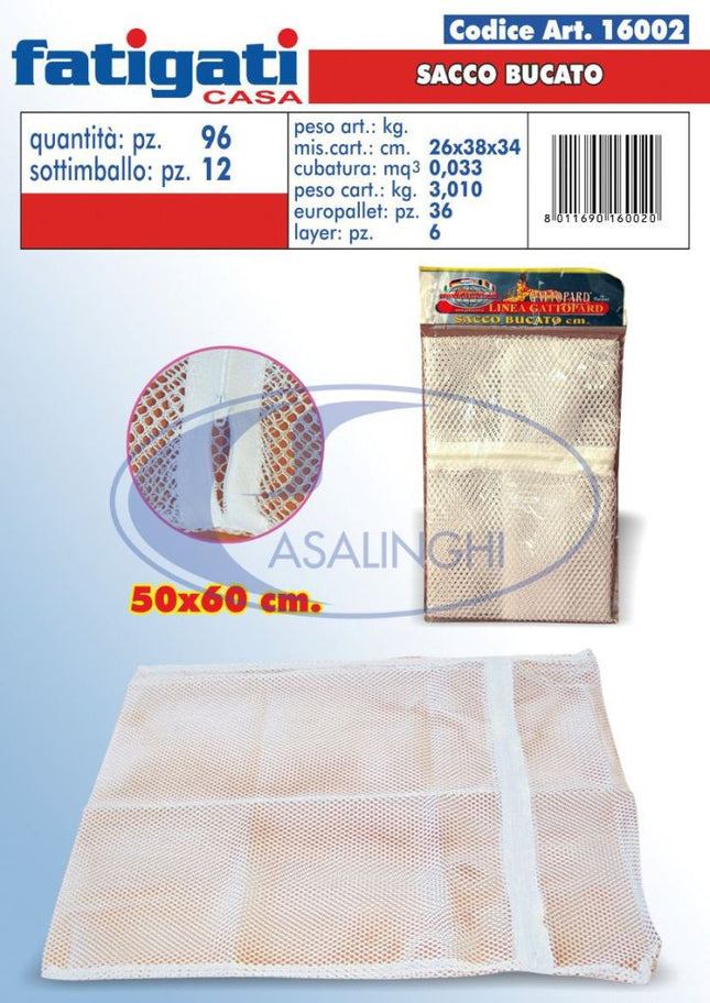 Sacco Bucato in Vari Formati con Stampa E Senza Stampa per Uso Domestico E Lavanderia Non Stampato 50x60 cm Fatigati