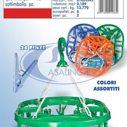 Stendibiancheria Plastica Ovale 24 Molle-8011690211364