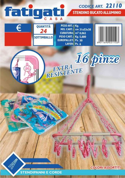 Stendibiancheria Alluminio 16 Molle-8011690221103