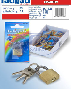 Fatigati Lucchetto Resistente in Metallo per Sicurezza E Protezione, Disponibile in Diverse Misure Fatigati