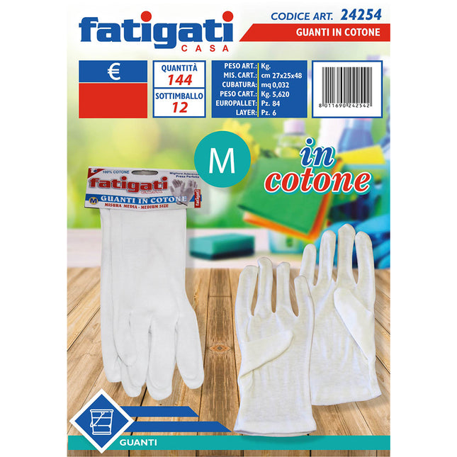 Guanti in Cotone di Diverse Misure per Protezione e Comfort Quotidiano