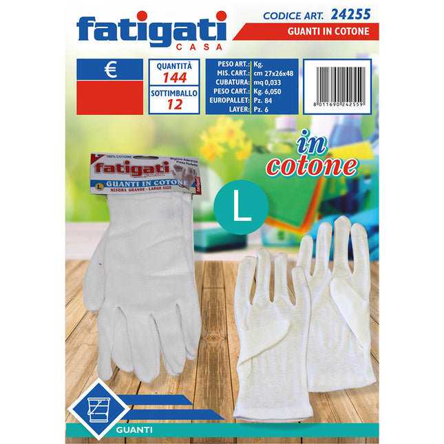 Guanti in Cotone di Diverse Misure per Protezione e Comfort Quotidiano