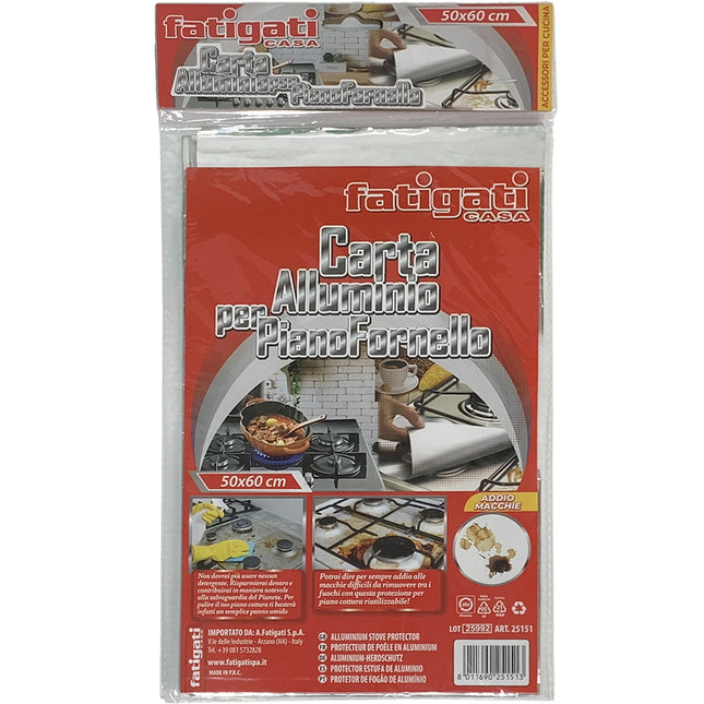 CARTA ALLUMINIO X PIANO FORNELLO CM.50X60 Fatigati