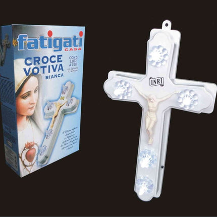 CROCE VOTIVA BIANCA 5 LUCI