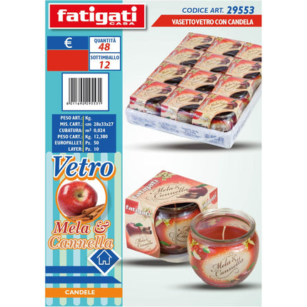 Candela in Vetro con Fragranza Profumata per Ambienti Casa E Relax Fatigati