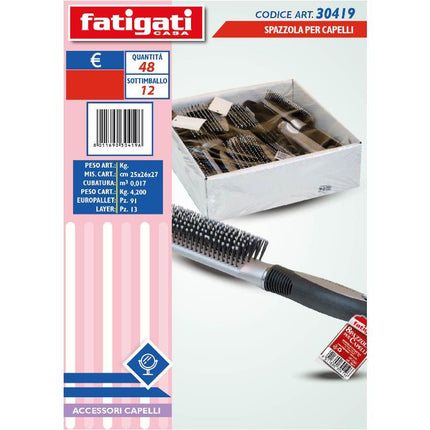 Spazzola per Capelli Ricci e Lisci con Design Compatto e Fashion con Fiocchi art.30419 Fatigati
