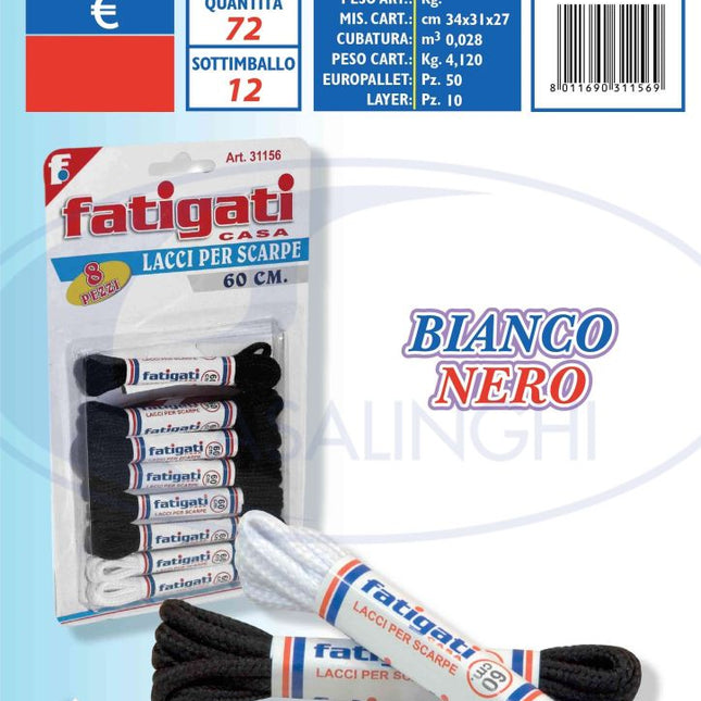 Lacci X Scarpe 8 Paia Cm.60-8011690311569