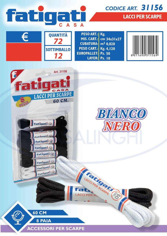 LACCI X SCARPE 8 PAIA CM.60 Fatigati