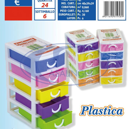 CASSETTIERA PLASTICA 5 CASSETTI Fatigati