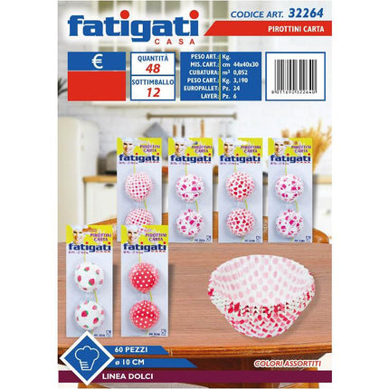 Pirottini Carta Set 50-60 Pz. Per Dolci E Dolcetti in Varie Misure 10 CM Fatigati