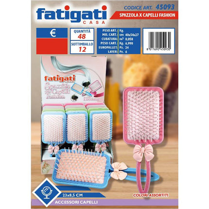 Spazzola per Capelli Ricci e Lisci con Design Compatto e Fashion con Fiocchi