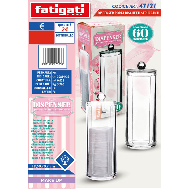 CONTENITORE TONDO CON 60 DISCHETTI STRUCCANTI