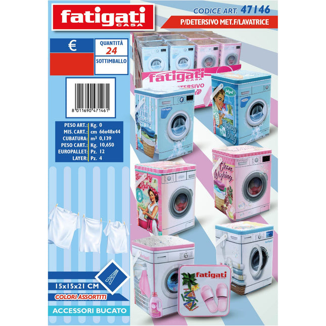 PORTA DETERSIVO METALLO FORMA LAVATRICE Fatigati