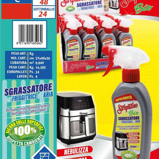 Sgrassatore Bio 250 ml per Friggitrice ad Aria – Pulizia Profonda, Ecologica e Senza Odori! Fatigati