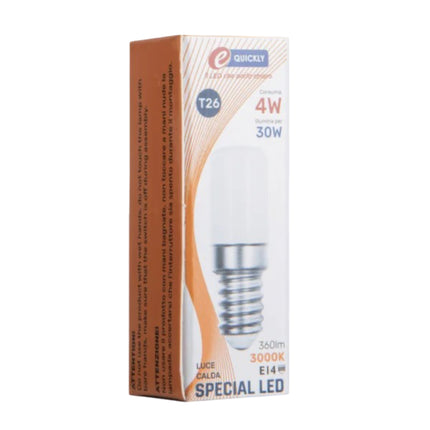 Lampada LED T26 4W Bianco Caldo 3000K Non Dimmerabile – E-QUICKLY eQuickly