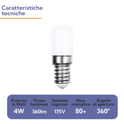 Lampada LED T26 4W Bianco Caldo 3000K Non Dimmerabile – E-QUICKLY eQuickly