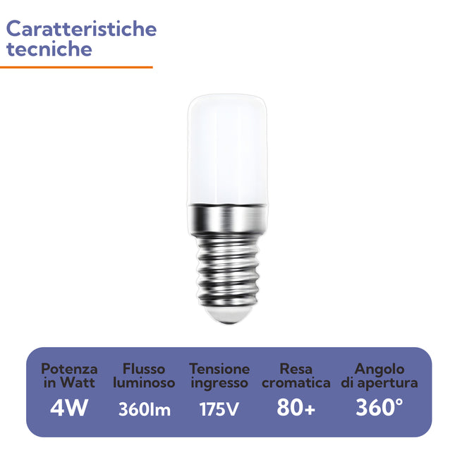 Lampada LED T26 4W Bianco Caldo 3000K Non Dimmerabile – E-QUICKLY eQuickly
