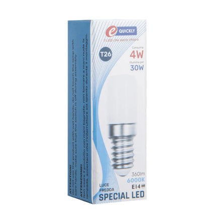 Lampada LED T26 4W Bianco Freddo 6000K Non Dimmerabile – E-QUICKLY eQuickly