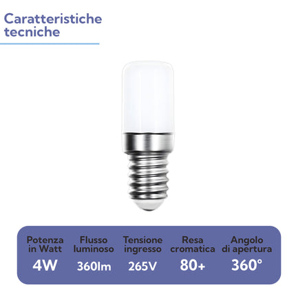 Lampada LED T26 4W Bianco Freddo 6000K Non Dimmerabile – E-QUICKLY eQuickly