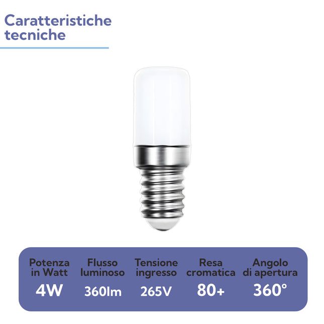 Lampada LED T26 4W Bianco Freddo 6000K Non Dimmerabile – E-QUICKLY eQuickly