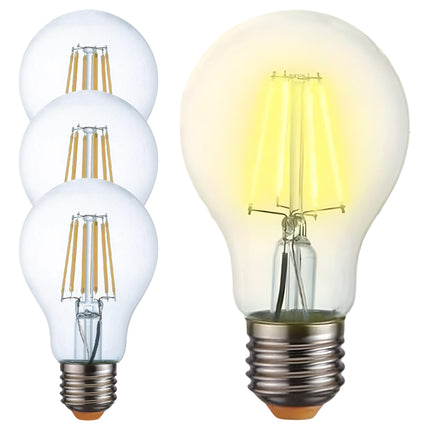 Lampadina LED E27 Filamento Bulbo A60 10W | Luce Calda 2700K | 1000 Lumen Kit da 4 (Best Seller) eQuickly