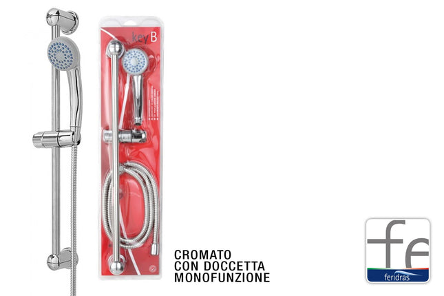 Saliscendi Doccia Completo Regolabile Con Doccetta 1 Funzione Idra Feridras