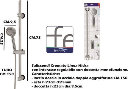 Saliscendi Doccia Completo Regolabile Con Doccetta 1 Funzione Idra