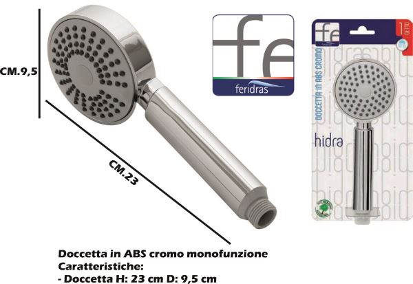 Feridras Doccetta Doccia in ABS e Cromo con Funzioni Multiple e Design Ergonomico Feridras