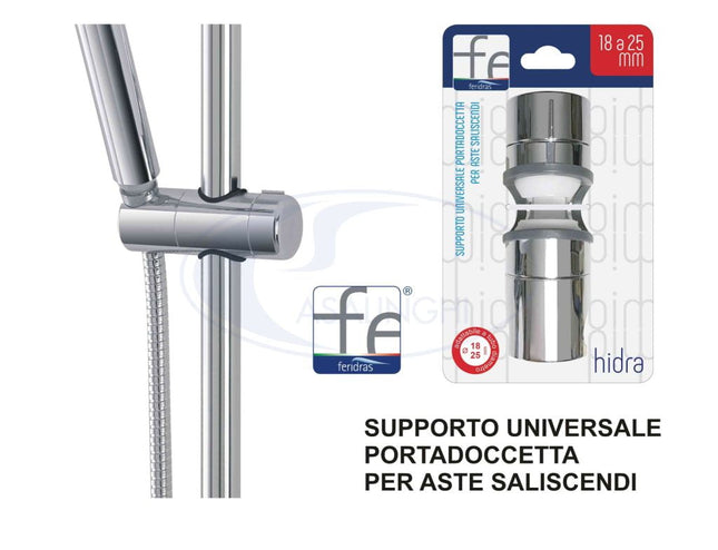 Feridras Supporto Universale Portadoccetta Per Saliscendi Serie Hidra Cromo Feridras