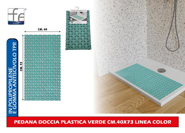 Pedana Doccia Plastica Cm.40X73 Linea Color Verde Feridras