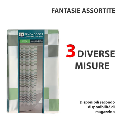 Tenda Doccia In Peva e Tessuto Impermeabile per Bagno con Vari Misure Disponibili