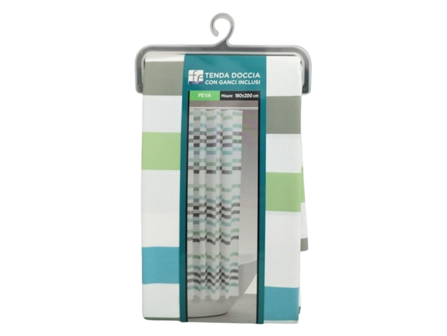 Tenda Doccia In Peva e Tessuto Impermeabile per Bagno con Vari Misure Disponibili 180x200 cm Fantasia 2 Feridras