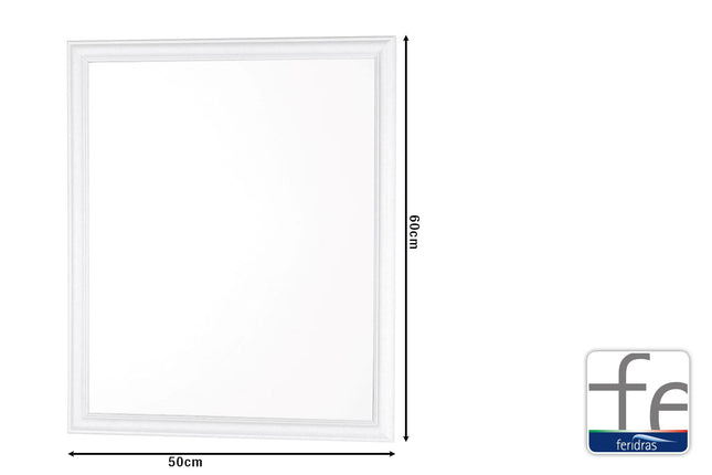 Specchio con Cornice in ABS Effetto Legno e Bianco, Dimensioni Varie Feridras