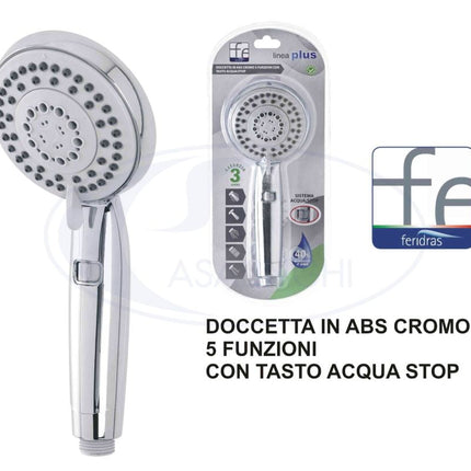 Doccetta Doccia Cromo 5 Funzioni + Stop Plus-8033237847294