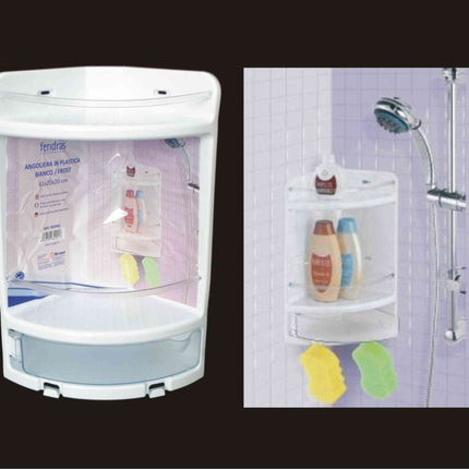 Angoliera Per Doccia Plastica 3 Scomparti 20X20X41H Cm