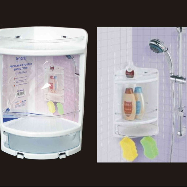 Angoliera Per Doccia Plastica 3 Scomparti 20X20X41H Cm
