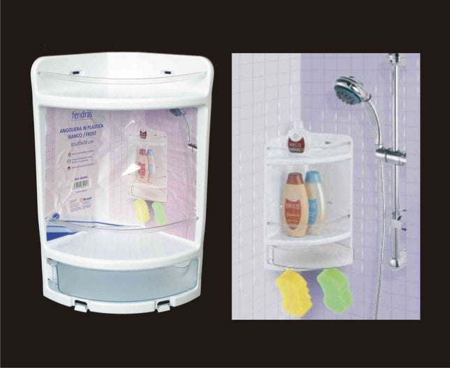 Angoliera Per Doccia Plastica 3 Scomparti 20X20X41H Cm Feridras