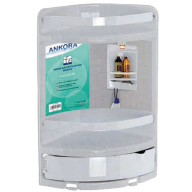 Angoliera Per Doccia Plastica 3 Scomparti 20X20X41H Cm