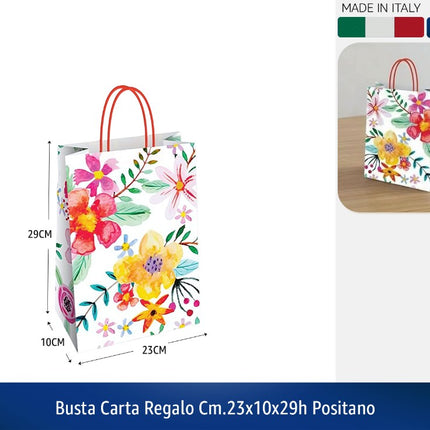 Busta Carta Regalo Cm.23X10X29H Positano Florio