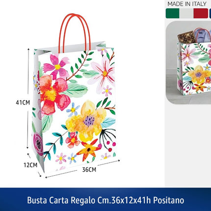 Busta Carta Regalo Cm.36X12X41H Positano Florio