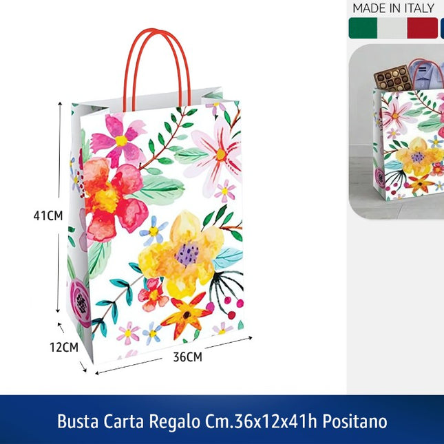 Busta Carta Regalo Cm.36X12X41H Positano Florio
