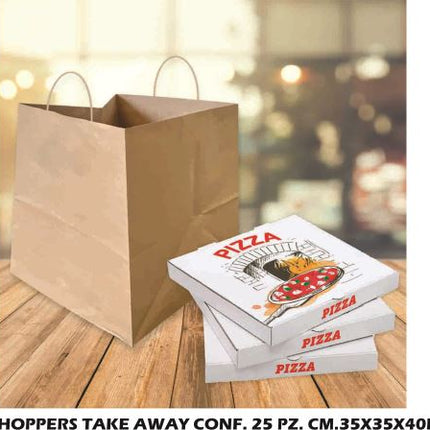 Busta Shoppers Take Away Conf. 25 Pz. Cm.35X35X40H Gr.121 Florio