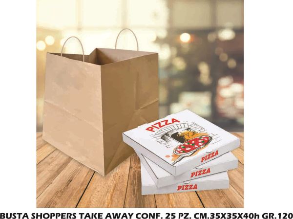 Busta Shoppers Take Away Conf. 25 Pz. Cm.35X35X40H Gr.121 Florio